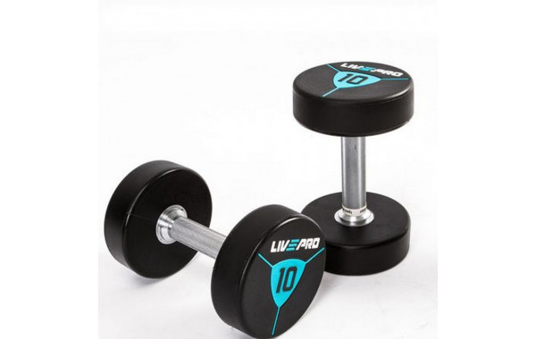 Гантели в уретане 26 кг Live Pro Premium Urethane Dumbbells LP8000-26 600_380