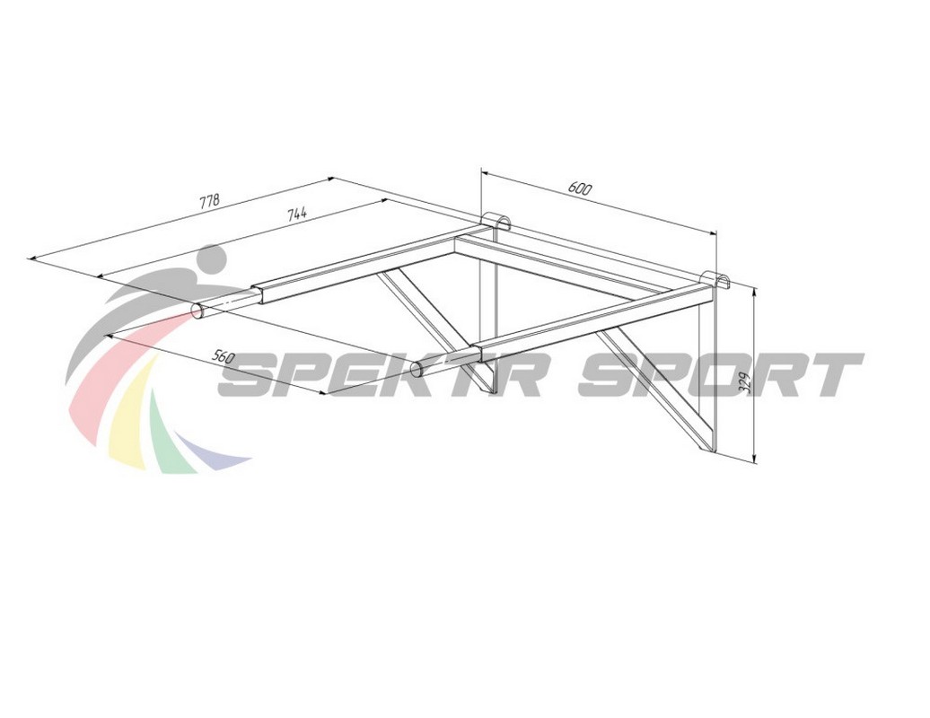 Брусья навесные Spektr Sport Школьник 5, белый 1036_800