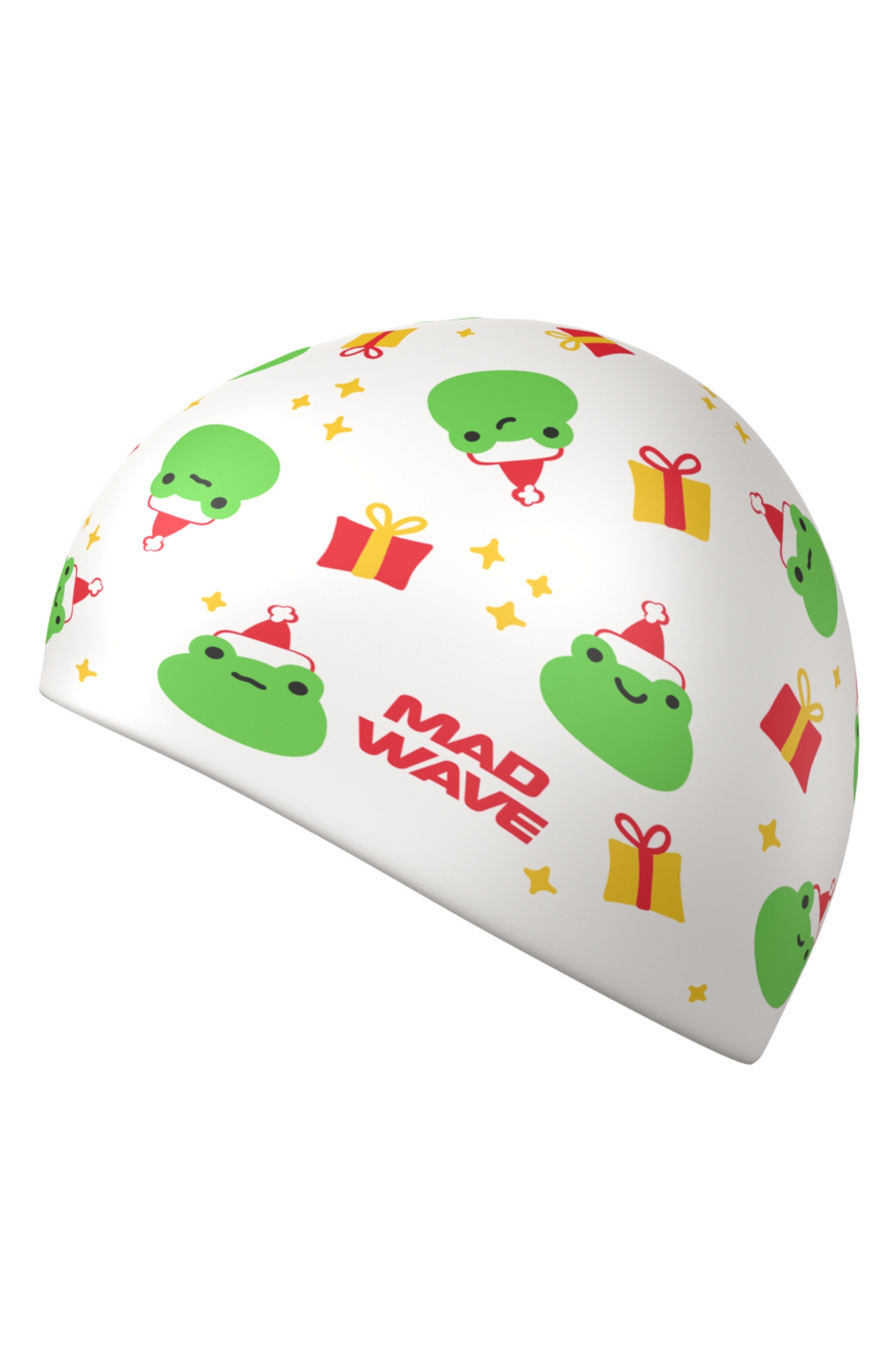Силиконовая шапочка Mad Wave Happy New Year M0554 66 0 02W Белый 1333_2000