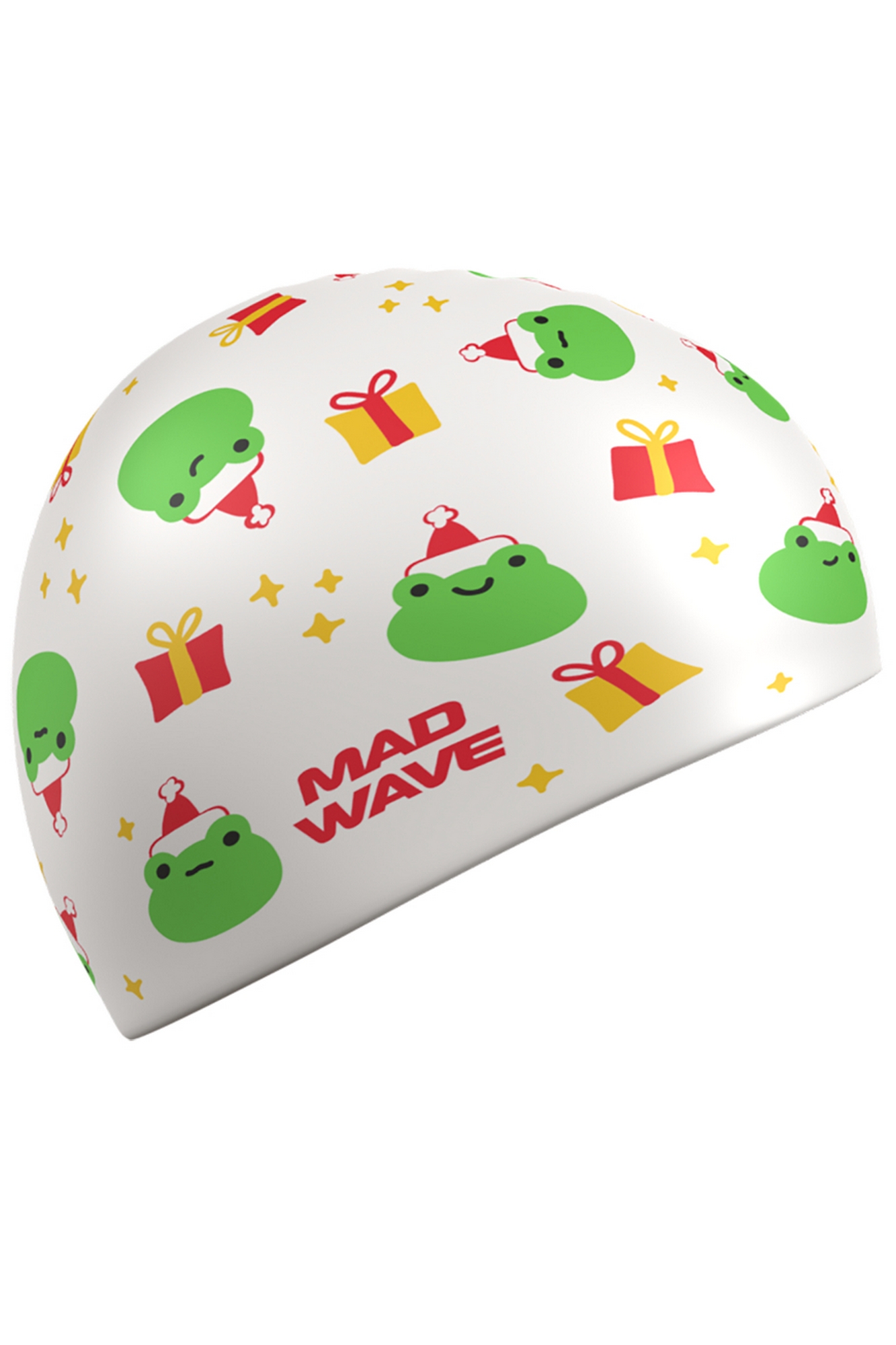 Силиконовая шапочка Mad Wave Happy New Year M0554 66 0 02W Белый 1333_2000
