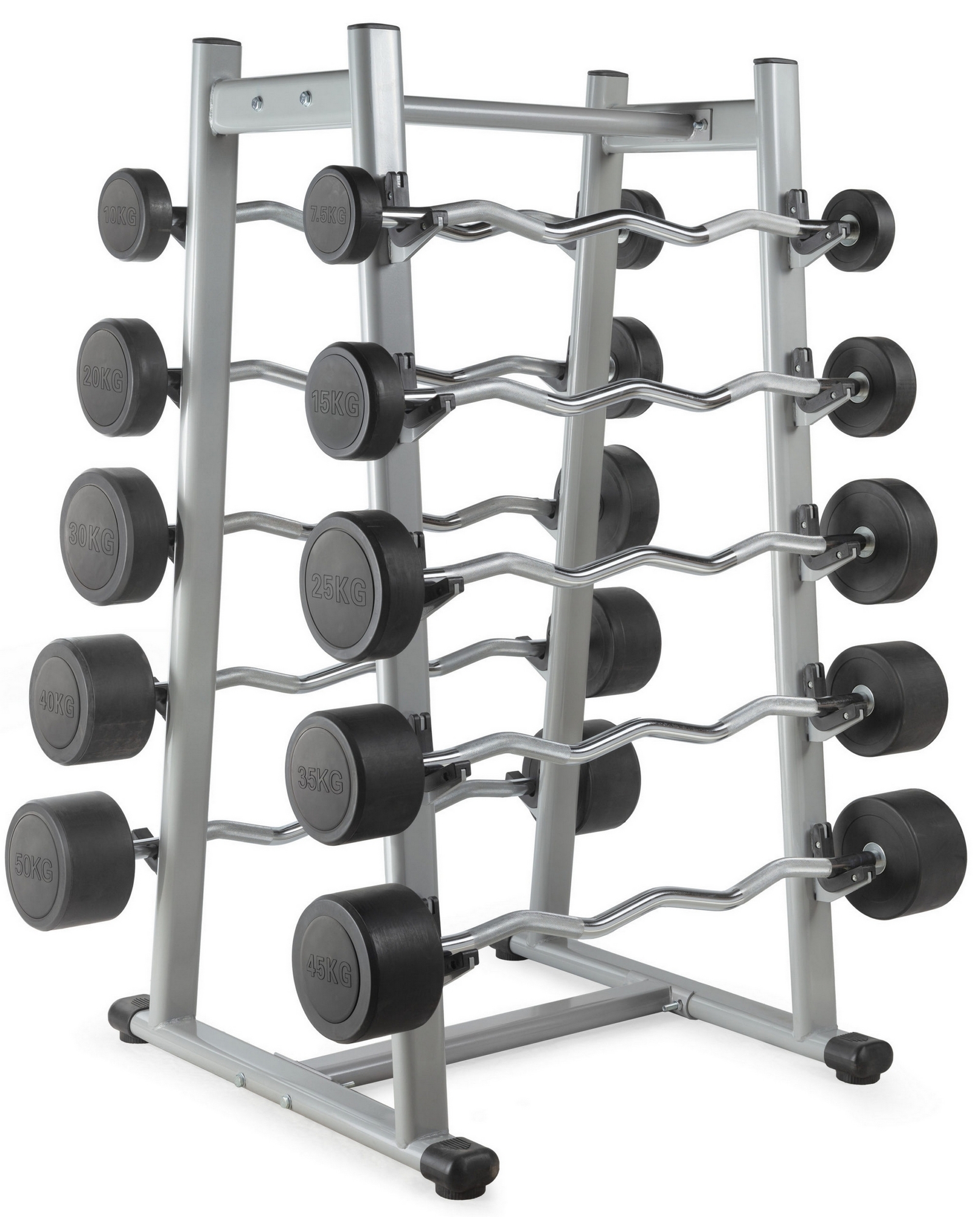 Штанга неразборная обрезиненная 35 кг. Изогнутый гриф VictoryFit VF-DX5350 1611_2000