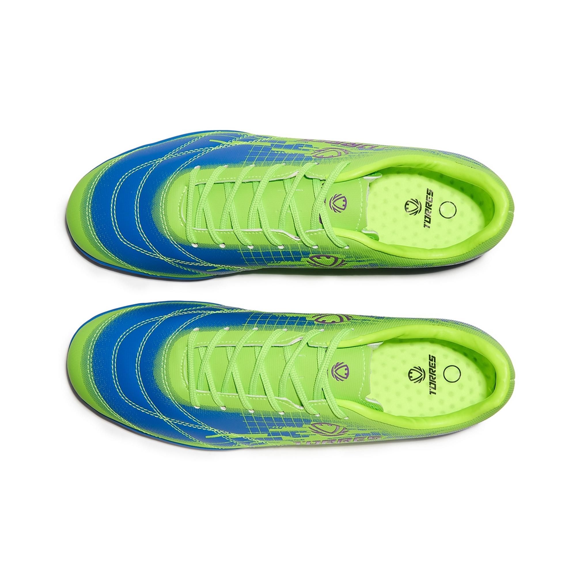 Бутсы футбольные (многошиповки) Torres COPA TS234237-350 салатово-синий 2000_2000