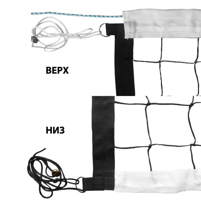 Сетка волейбольная ФСИ нить 3,0 мм, проф., трос кевларовый FS-V-№8 черный 800_800